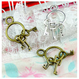 50pcs 25*12MM Key String Pendant Antique Charms for Diy Necklace