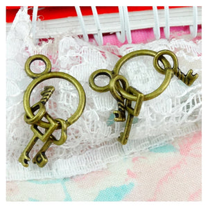 50pcs 25*12MM Key String Pendant Antique Charms for Diy Necklace
