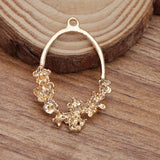 50 Pcs 25x37mm Metal Wreath Pendant Charms