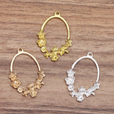 50 Pcs 25x37mm Metal Wreath Pendant Charms