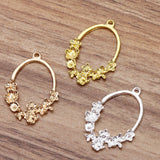 50 Pcs 25x37mm Metal Wreath Pendant Charms