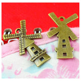 Vintage Charms Antique Bronze Windmill Pendant Jewelry Accessories