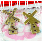Vintage Charms Antique Bronze Windmill Pendant Jewelry Accessories