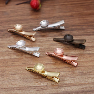 50 Pcs 35mm Duckbill Hair Clip Sawtooth Claws Hairpin Barrette 10mm Concave Surf