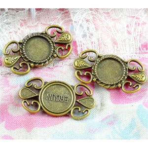50Pcs/Lot 8MM Antique Bronze Pendant Blanks DIY Accessories
