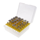 50 Pc Diamond Burr Set 1/8-Inch Shank for Rotary Tools Grinding Glass Burr
