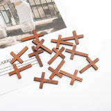 50 Natural Wood Cross Pendants Jewelry Findings Hand-made Necklace Accessories