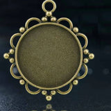 50Pcs Necklace Pendant Base Lace Round Blank Jewelry DIY Making Accessories