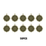 50Pcs Round Pendant Bases Holiday DIY Jewelry Making Findings
