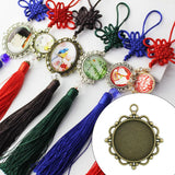 50Pcs Round Pendant Bases Holiday DIY Jewelry Making Findings