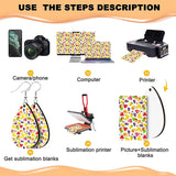 50 Sublimation Blank Earring Hooks with Jump Rings for DIY Halloween Christmas
