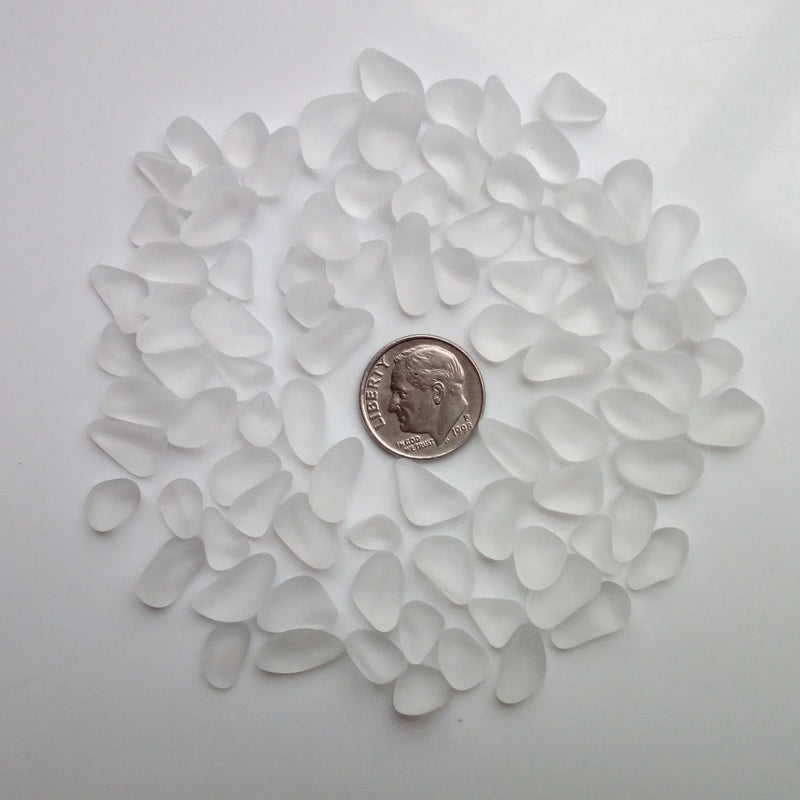 50 Pcs Sea Glass Beads for Jewelry Making, Small Size (8-12mm)