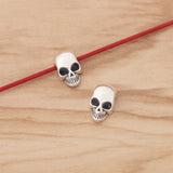 50 Silver Skull Head Spacer Beads for Jewellery Making 2mm Hole