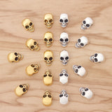 50 Silver Skull Head Spacer Beads for Jewellery Making 2mm Hole