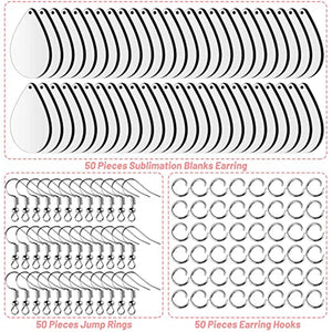 50 Sublimation Blank Earrings Teardrop Heat Transfer DIY Jewelry Making