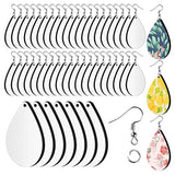 50 Sublimation Blank Earrings, Teardrop Heat Transfer Pendant for DIY Jewelry