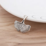 50 Tibetan Silver Ginkgo Leaf Charms for Jewellery Making 25mm