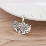 50 Tibetan Silver Ginkgo Leaf Charms for Jewellery Making 25mm