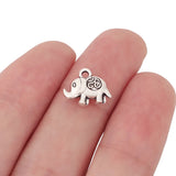 50 Tibetan Elephant OM Charms Pendants Beads for Jewelry Making