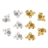 50 Tibetan Elephant OM Charms Pendants Beads for Jewelry Making