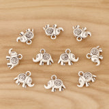 50 Tibetan Charms Pendants 3D Elephant Om Symbol 13x11mm