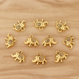 50 Tibetan Charms Pendants 3D Elephant Om Symbol 13x11mm