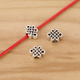 50 Tibetan Silver/Gold Chinese Knot Spacer Beads for DIY Necklace Bracelet