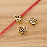 50 Tibetan Silver/Gold Chinese Knot Spacer Beads for DIY Necklace Bracelet