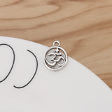 50pcs Tibetan Silver OM AUM Charms Pendants Beads for Jewellery Making 12x12mm