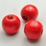 50 Red Round Wood Beads 16mm~Wooden for Crafts & Jewelry Making