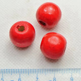 50 Red Round Wood Beads 16mm~Wooden for Crafts & Jewelry Making