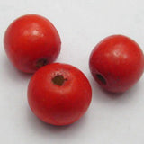 50 Red Round Wood Beads 16mm~Wooden for Crafts & Jewelry Making