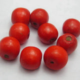 50 Red Round Wood Beads 16mm~Wooden for Crafts & Jewelry Making