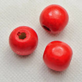 50 Red Round Wood Beads 16mm~Wooden for Crafts & Jewelry Making
