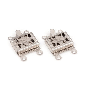 316 Surgical Stainless Steel Box Clasps 2-Strand 4-Hole for DIY Jewelry Making