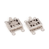 316 Surgical Stainless Steel Box Clasps 2-Strand 4-Hole for DIY Jewelry Making