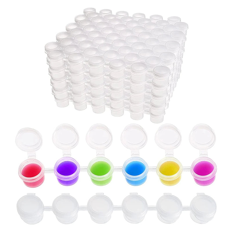 50 Paint Pots Strips, 300 Empty 2Ml Paint Cup Pots for Art Festivals