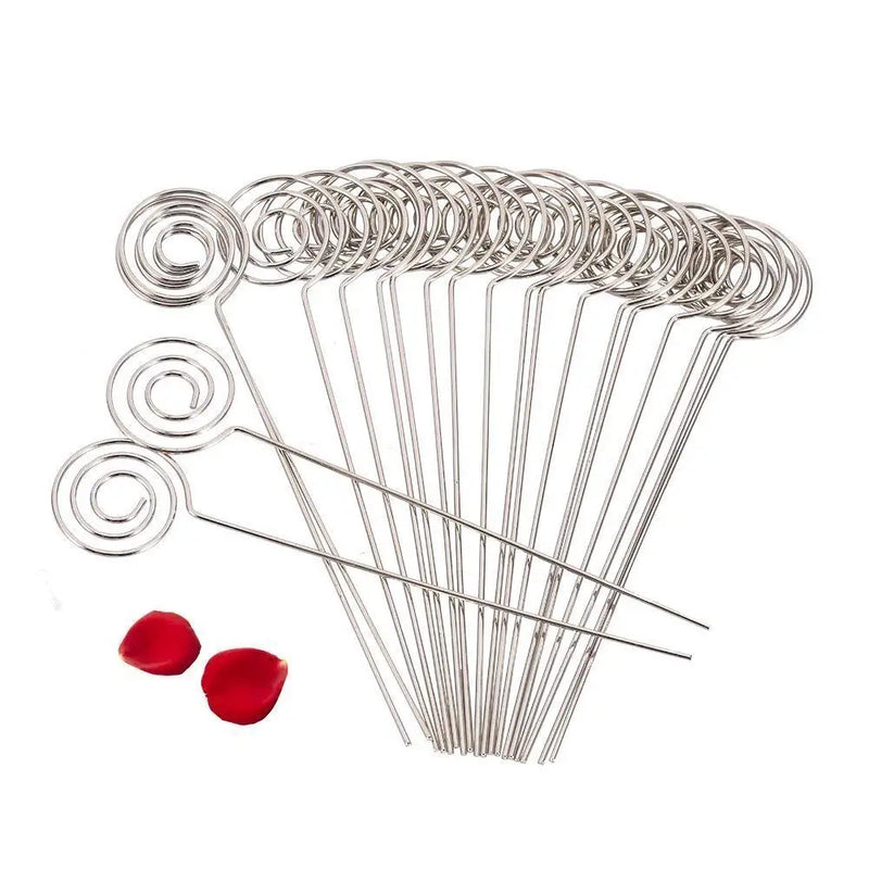 50 Metal Wires Business Card Holder Round Clip Bracket DIY Craft Home