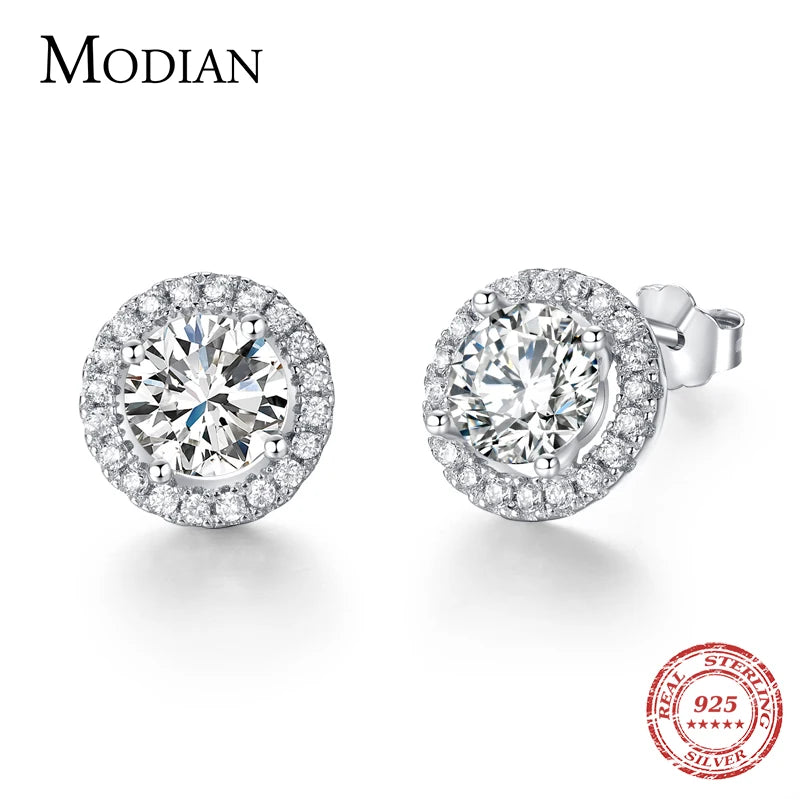 50% off 925 Sterling Silver Zircon Stud Earrings