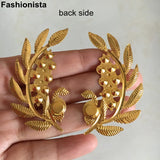 Gold Metal Filigree Leaf Flower Branch 33x61mm Jewelry Findings