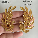 Gold Metal Filigree Leaf Flower Branch 33x61mm Jewelry Findings