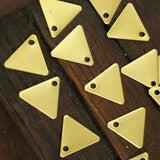 50pc Raw Brass Trigonum Pendants Charms 9x10mm Size