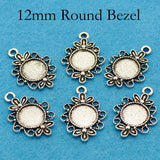 50pcs 12mm Round Pendant Bezel Blank for Necklace Earrings