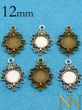 50pcs 12mm Round Pendant Bezel Blank for Necklace Earrings