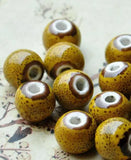 50 pcs 12mm Porcelain Beads, Mixed Color Ceramic DIY Loose Beads Jewelry Finding