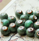 50 pcs 12mm Porcelain Beads, Mixed Color Ceramic DIY Loose Beads Jewelry Finding