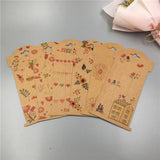 50pcs DIY Flower Pattern Hair Clip Brooch Jewelry Display Card