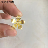 50 pcs 17mm Brass Flower Bead Caps for Jewelry Crafts Supplies
