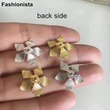 50 pcs 17mm Brass Flower Bead Caps for Jewelry Crafts Supplies