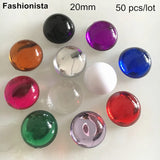 50 pcs 20mm Flat Back Acrylic Cabochon Resin Rhinestone Beads